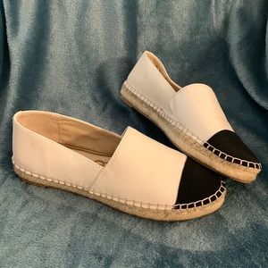 Sam Edelman white leather colorblock espadrilles womens 8.5 slip ons